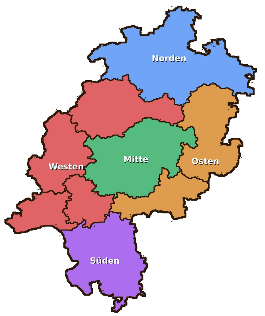 Liefergebiete hessen beschriftet