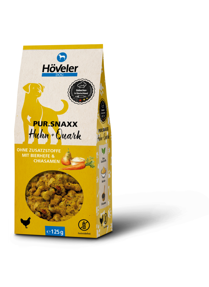Höveler DOG PUR.SNAXX Huhn+Quark 125 g